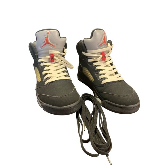 Air Jordan 5 OG Metallic Black/Metallic Silver Size 9.5 W/ Box & Extra Laces - Picture 2 of 6